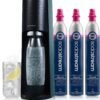 SodaStream Terra Sparkling Water Maker Bundle in Black - includes 3-Pack CO2 and Carbonating Bottle