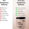 Perfect Keto Exogenous Ketones Powder, BHB Salts for Ketosis & Fasting Support, Electrolytes for Hydration, Caffeine Free Energy, Chocolate, 8.57 oz