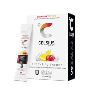 CELSIUS On The Go Cranberry Lemon, Sugar Free Energy Drink Mix (14 Sticks per Pack)