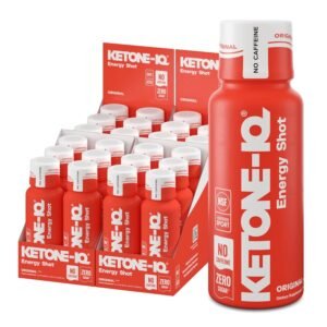 Ketone-IQ No Caffeine Exogenous Ketones Energy Shots - 24 Pack of Caffeine Free Energy Drinks with 10g Ketones - Sugar Free, Salt Free, and All Natural (Original)