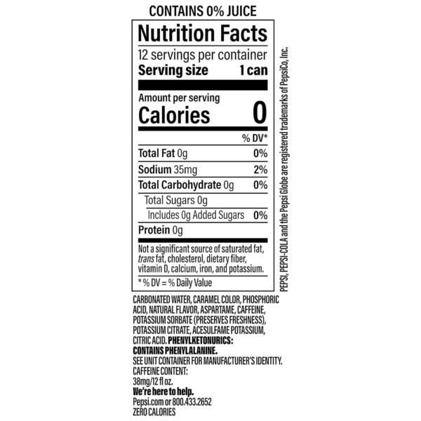 Pepsi Zero Sugar Cola Soda, Wild Cherry, 12 Fl Oz Cans (Pack of 12)