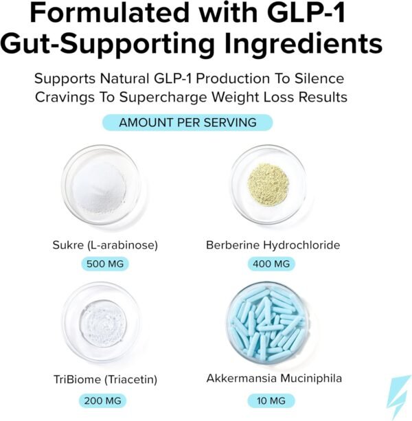InnoSupps Trim Biome GLP-1 - Gut Health + Metabolic Support* - Prebiotic + Probiotic + Postbiotic - Akkermansia + Berberine - 60 Capsules. 30 Servings