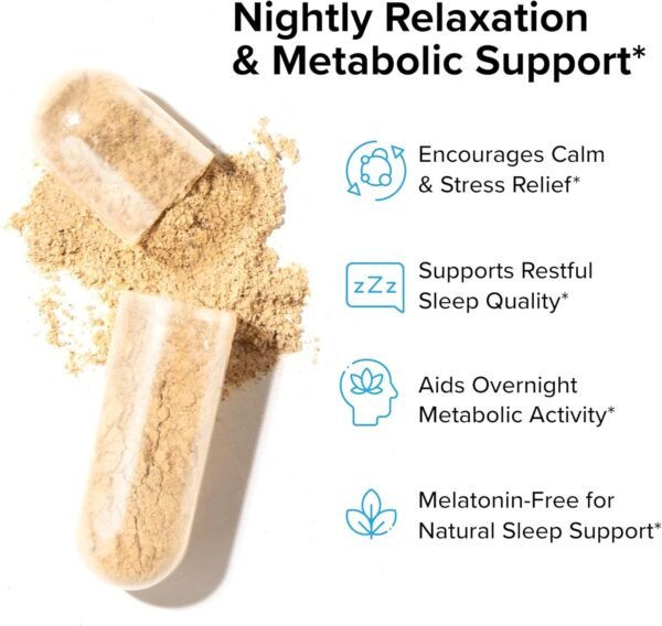 Night Shred Black Melatonin-Free Nighttime Fat Burner and Sleep Support Supplement - GABA Complex with Ashwagandha, CLA, Grains of Paradise, and Zylaria - Thermogenic Fat Burner - 90 Vegan Capsules