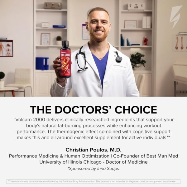 InnoSupps Volcarn 2000 - L-CARNITINE Pre-Workout Advanced Energy Liquid ATP Enhancer w/GBEEC Boosts Energy, Enhances Focus, Cognition & Supports Fat Metabolism, 32 Servings - Pink Starblast Flavor