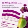 FOODOLOGY Coleology Bowel Movement Jelly (Grape & Prune) – Prebiotic Fiber Supplement for Gut Health & Daily Regularity, Chia Seeds, Korean Supplement – 10 Sticks