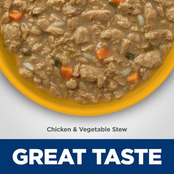 Hill's Science Diet Senior Vitality Adult 7+, Senior Premium Nutrition, Wet Cat Food, Chicken & Vegetable Stew, 2.9 oz. Cans, 24-Pack